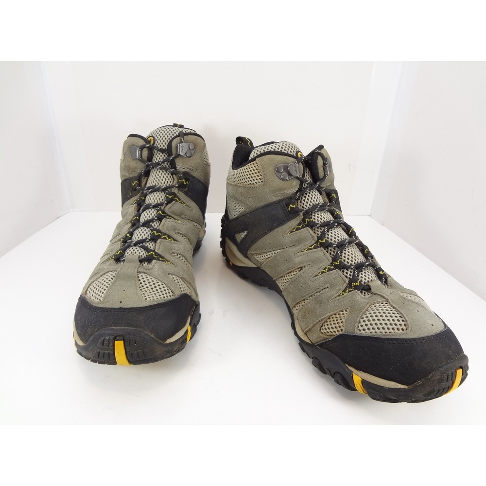 Merrell Hiking Boots Mens 13 Gray Black Good Suede Mesh Lace Up Outdoor
